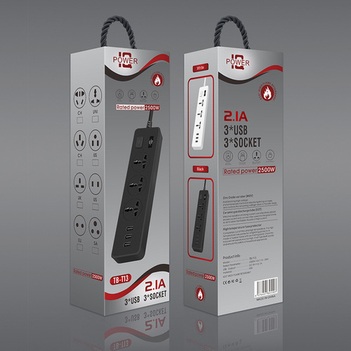 Multifunctional wiring socket 3USB power strip for home use with wired power strip British standard power strip cross-border wholesale 3-hole power strip