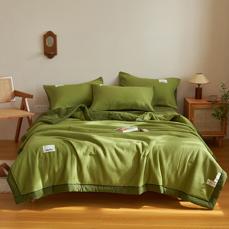 MUJI Style 100% Cotton Gauze Quilt Cover Summer Air Conditioner Cover All Cotton Machine Washable Single Person Student Dormitory Summer Cooling Blanket