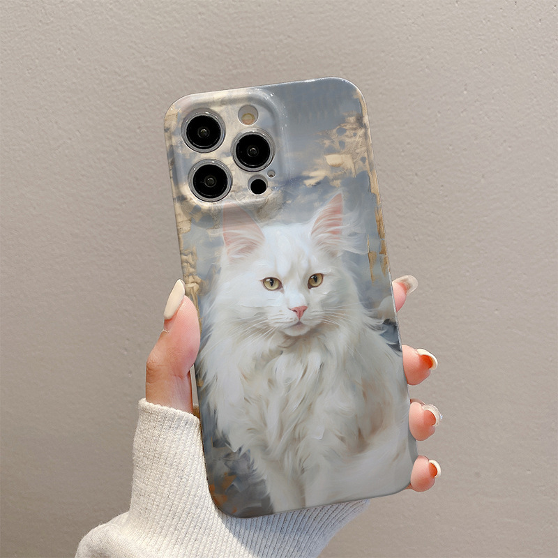 Cross-border Expensive Cat Suitable for Apple 15 Mobile Phone Case Protective Case New Ins Apple 13Pro Cute Mobile Phone Case