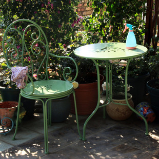 Iron Bolly Bowle Table Chair Outside Garden French Garden -style rural wind showing the courtyard leisure small fresh chair literary table