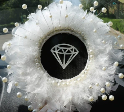 Car ornaments | Ornaments White Large Feather Anti-Slip - 55anti-slip-mat
