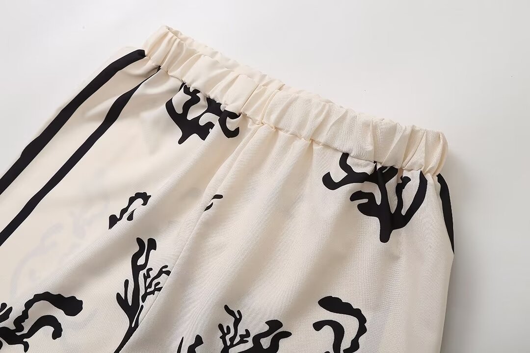 490g Weight Long Sleeve Sleeve Length Polyester Fabric Type Pant Co-ord Set Sets Type 2 Pieces Set Quantity Holiday, Outdoor, Beach Occasion Turndown Neckline Regular Fit Fit Type Printing Pattern Summer, Spring Season Women's Gender Vacation Style Holiday Outdoor Beach Women's Vacation Printing Polyester Pant Co-ord Set Pants Sets 15