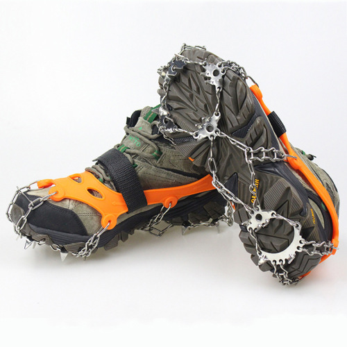 23-tooth silicone crampons, stainless steel crampons, outdoor mountaineering and ice climbing anti-slip shoe covers, snow reinforced anti-skid chains