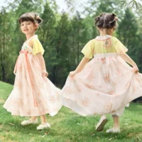 Dudu Home Girls Hanfu юбка Летнее новое женское сокровище юбка национального ветра летнее платье девушка китайское платье летнее детское платье