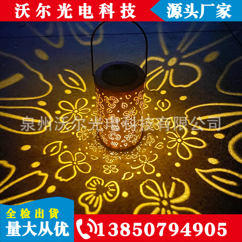 掌柜推荐热销 亚马逊LED镂空太阳能灯笼庭院装饰景观草坪灯挂树灯