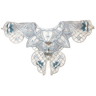 Finished Embroidered Organza Yarn Metal Wire Pearl Embroidery Embroidery Hanfu Accessories Three-dimensional Fairy Adult Fake Collar Cloud Shoulder