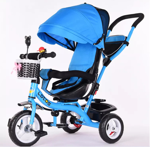 Four-in-One Multi-Function Child Tricycle Pedal Bike for 1-3 Year Old Babies, Foldable and Reclining Baby and Toddler Push Cart