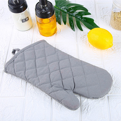 跨境爆款耐高温阻燃帆布烤箱手套毛绒布内里多色可选隔热手套|ru