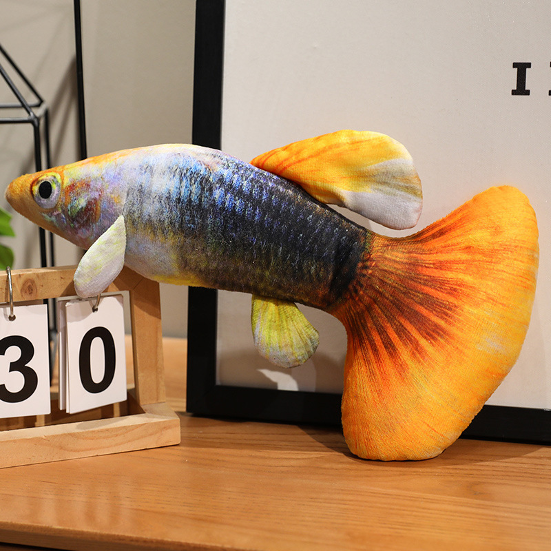 Muñecas de color Peacock juguetes de peluche peces dorados muñecas de peces tropicales muñecas de pescado simulado muñecas de almohada de tela accesorios de fotografía