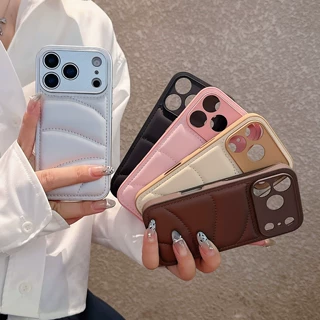 适用苹果18pro手机壳减压羽绒服iPhone17防摔抗指纹二合一保护套