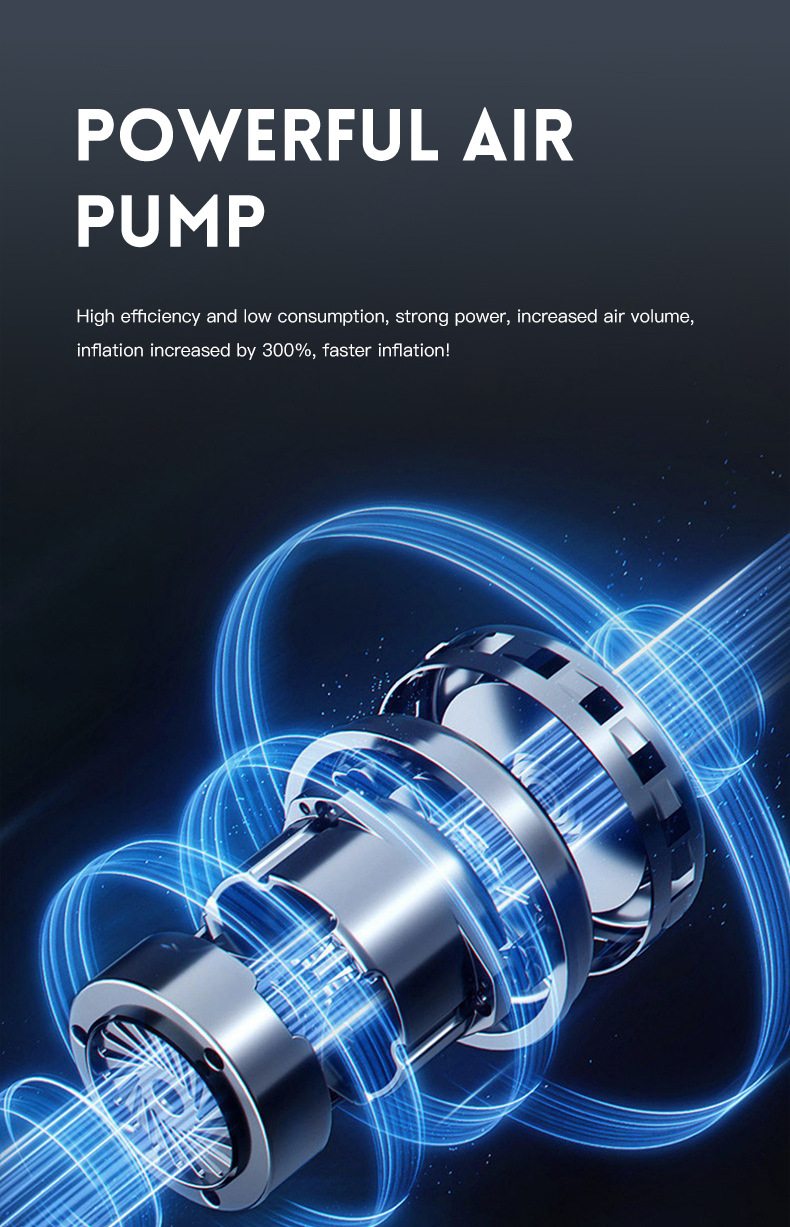 Car-Mounted Wireless Air Pump, Portable Multi-Functional Digital Display Emergency Air Pump, Tire Inflator for Electric Vehicles