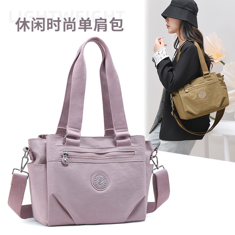 Commuting Tote Bag Women's 2025 New Large Capacity Fashionable Lightweight Nylon Cloth Bag High-Looking Shoulder Bag Handbag