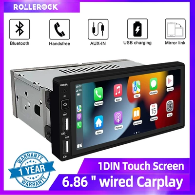 6.86 düymlük Avtomobil Tək Silindrli MP5 Bluetooth Arxa Görüntü Pleyeri Simsiz Carplay