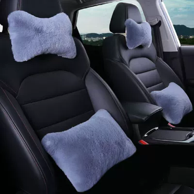 Headrest, Solid Color, Cute and Fashionable - solid-color-gray-neck-pillow-one