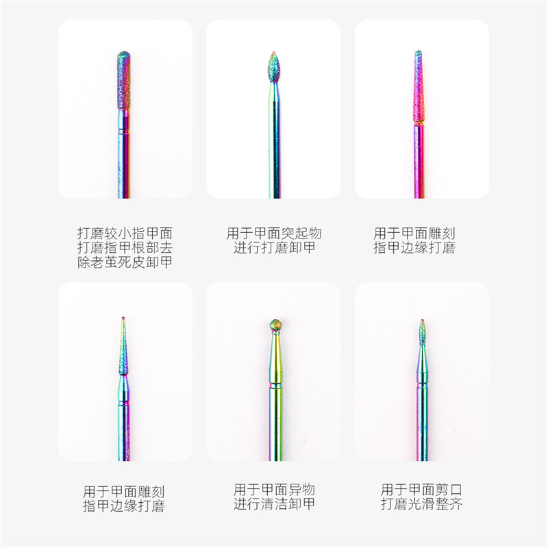 Cruz-frontera manicura nuevo 30 unids galvanoplastia color mágico tungsteno acero molienda cabeza traje diamante aleación pelado herramienta