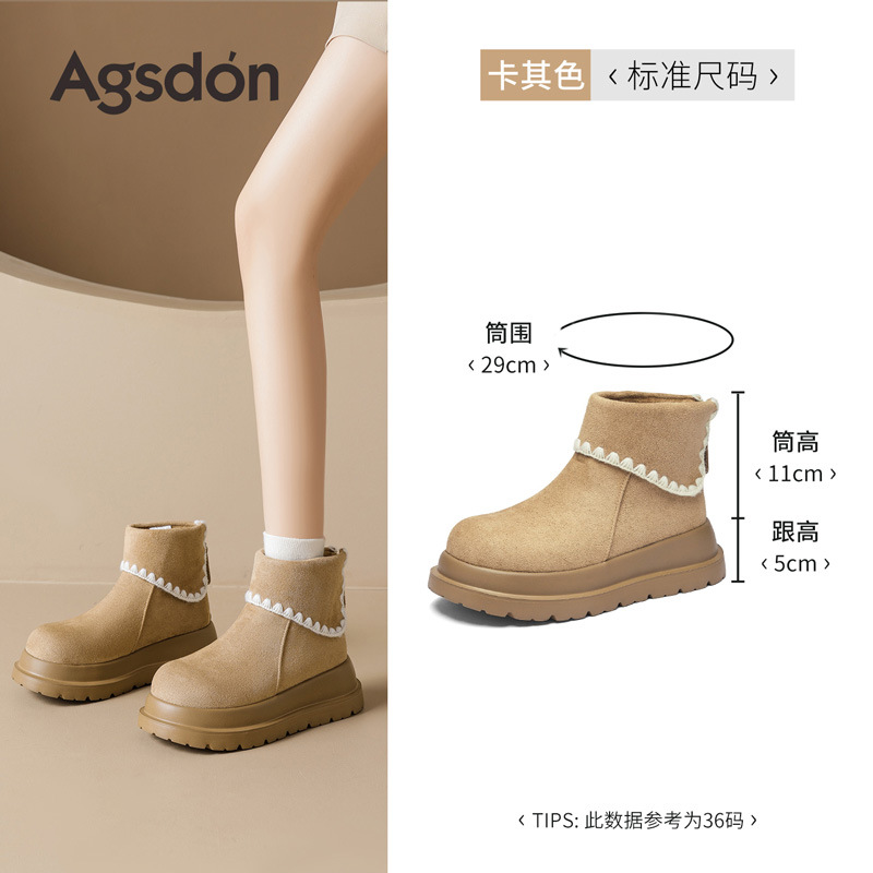 Botas de nieve de fondo grueso para mujeres 2025 nuevo otoño invierno residuos de viento retro botas de algodón de camisa de Martin