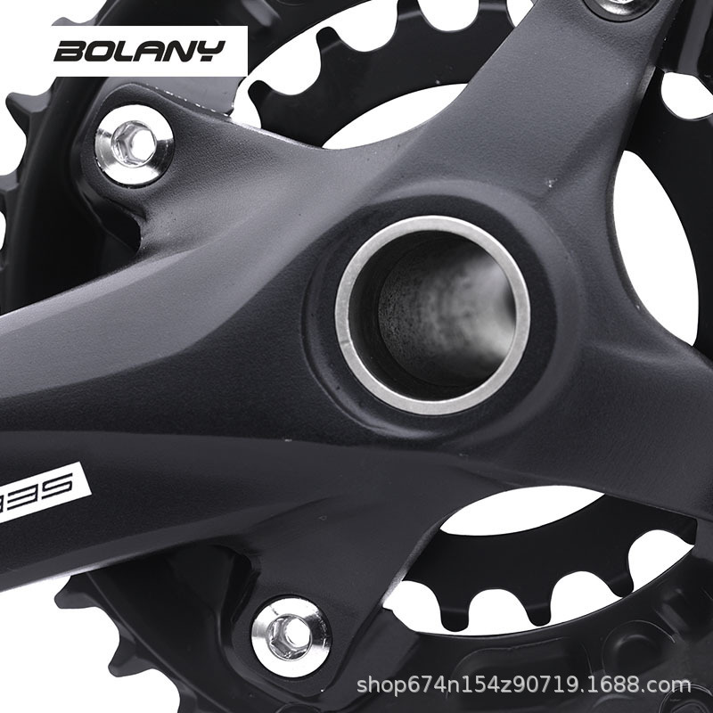 Bolany bicicleta de montaña manivela de aleación de aluminio hueco integrado positivo y negativo Placa de diente 36T 38T bicicleta doble diente placa