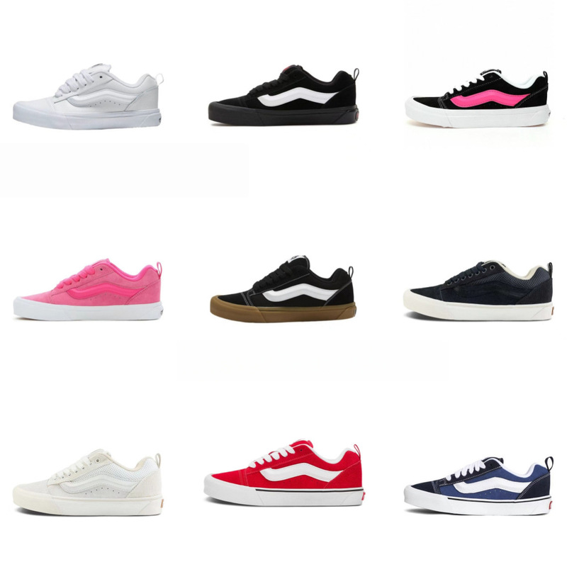 Putian Shoes Vans Knu Skool American Retro Thick-Soled Embroidered Unisex Sports Low-Top Sneakers