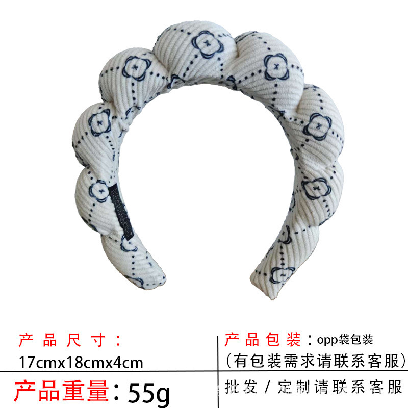 跨境海绵云朵发箍批发高颅顶高级感毛巾布麻花女士洗脸手腕带头箍|undefined