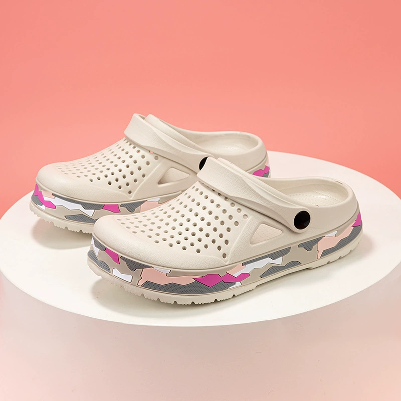Туфли с дырками, женские повседневные двусторонние сандалии, Нескользящие тапочки с закрытым носком, 2024 летняя модная уличная модная пляжная обувь, мужская