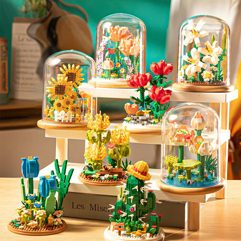 Yugao building blocks flower series P1170-1177 desktop decoration gift creative educational toys gift wholesale