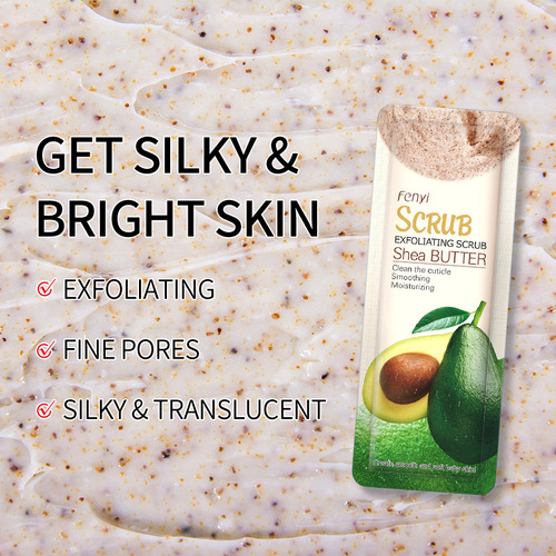 Fenyi Light Shea Butter Scrub 3g Face and Body Cleansing Pore Cutin Mud Trial Pack Cross-border Supply