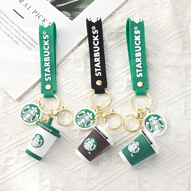 3D Simba Coffee Cup Keychain Cartoon Silicone Car Key Pendant Large Doll Simulation Keychain