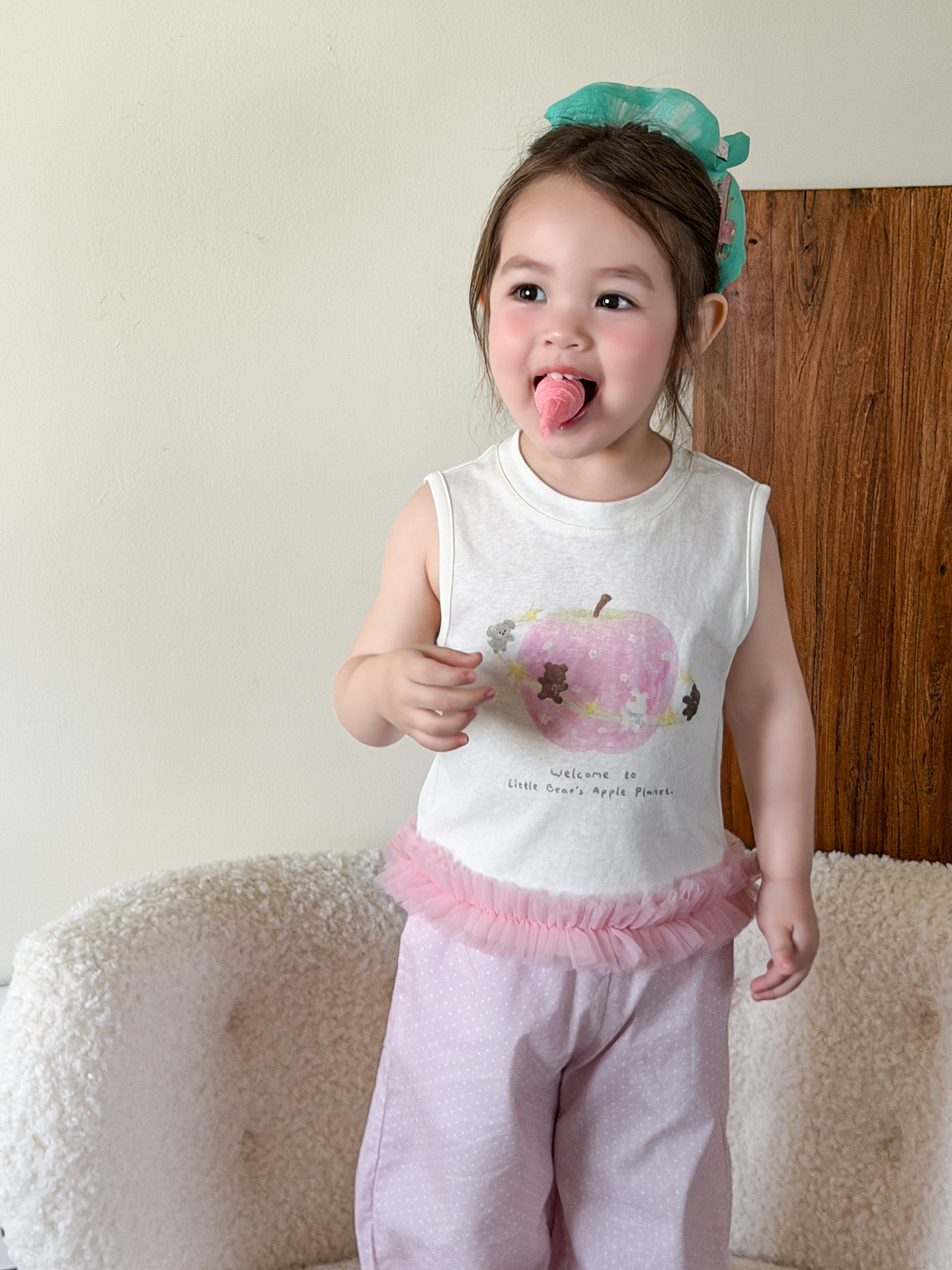 Sugar Pear ropa infantil chaleco de verano delgado 2026 ropa infantil de dibujos animados casuales clase A camisa de bebé sin mangas