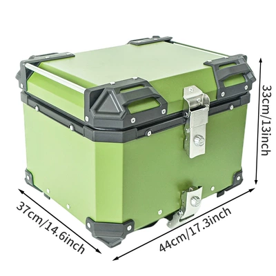 Pl Cross-Border Motorcycle Tail Box, Aluminum Alloy Rear Trunk, Electric Vehicle Tail Box, Aluminum Alloy Trunk, 45 Liters (Motorcycle trunk) - 45l-all-green