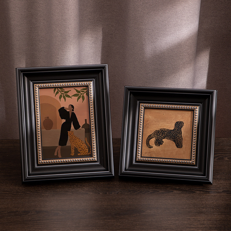New Chinese-Style Antique European-Style Photo Frame Display Stand 6inch 10inch Wall-Mounted Vintage Oil Painting Frame Photo Frame Empty Frame Custom Frame