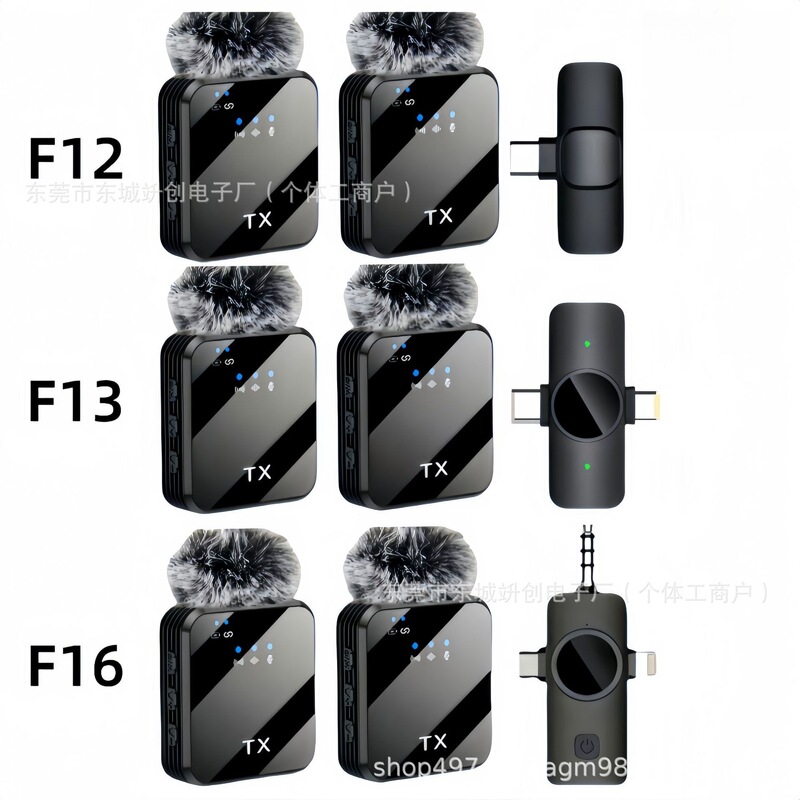 Cross-Border Best-Selling Wireless Lavalier Microphone Three-In-One Universal Live Broadcast Shooting Radio Noise Reduction Lavalier Microphone