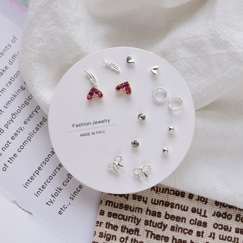 Heart Plating Artificial Gemstones Earrings display picture 7