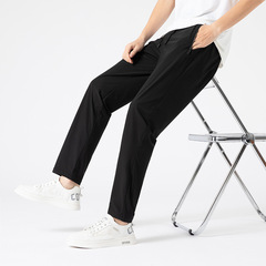 Summer thin couple outdoor sports ice silk air conditioning pants for men breathable loose elastic quick-drying casual pants for women