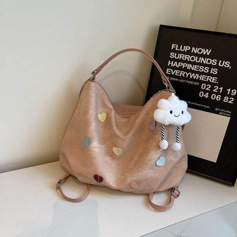 Bolso de hombro de moda suave de alto valor y estilo occidental 2024 verano nuevas señoras que viajan al extranjero i love tote bag