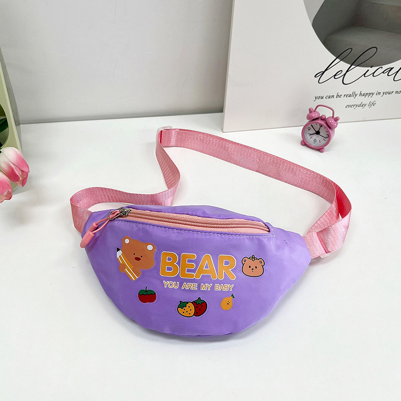 Bolso de los niños de estilo coreano de dibujos animados de los niños pequeño bolso de la cintura de los niños y niñas bolso de hombro de la moda princesa decorativa crossbody monedero