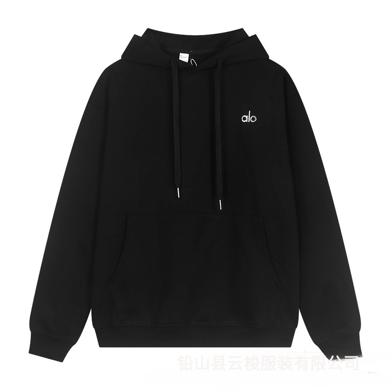 2025A1O Autumn and Winter Retro Silver-Plated Three-Dimensional Logo Hooded Fleece Sweatshirt Trendy Fashion Couple Simple American Style