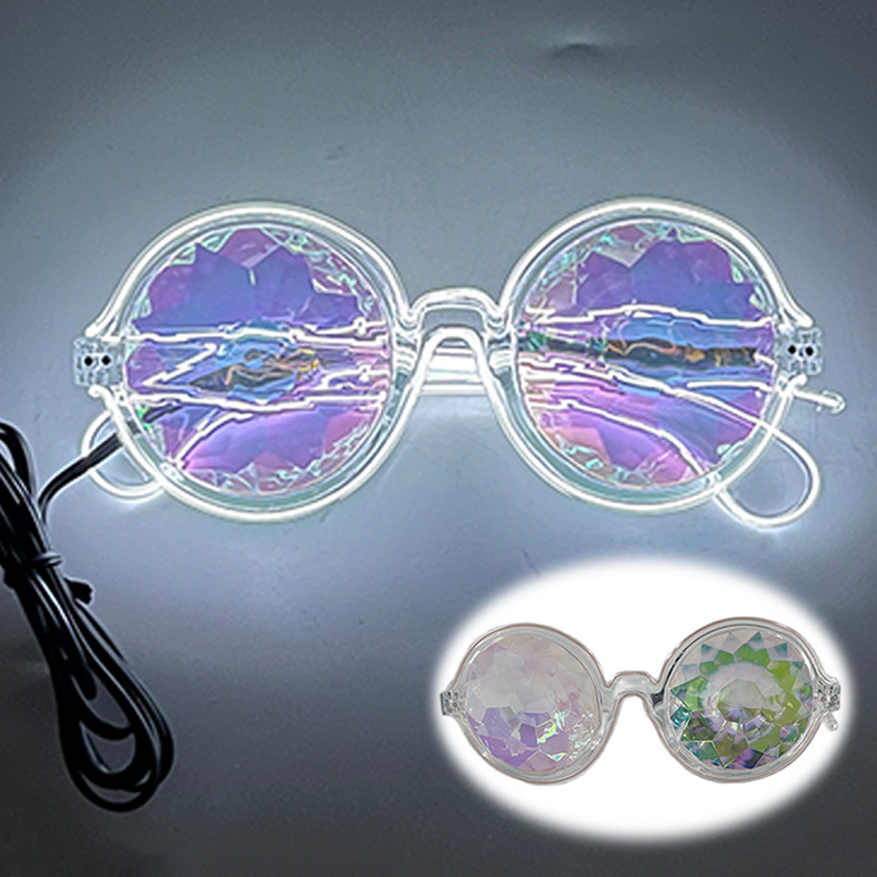 LED caleidoscopio gafas de espectáculo nocturno gafas de sol gafas de sol gafas de cristal de mosaico