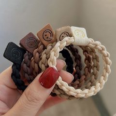 Card-mounted smiley face hair band, high-end twist braided headband, high elastic rubber band, women's hair band, headband hair accessories wholesale