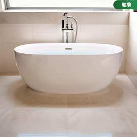 家用亚克力成人独立式小户型欧式可移动加深椭圆形酒店高档浴缸