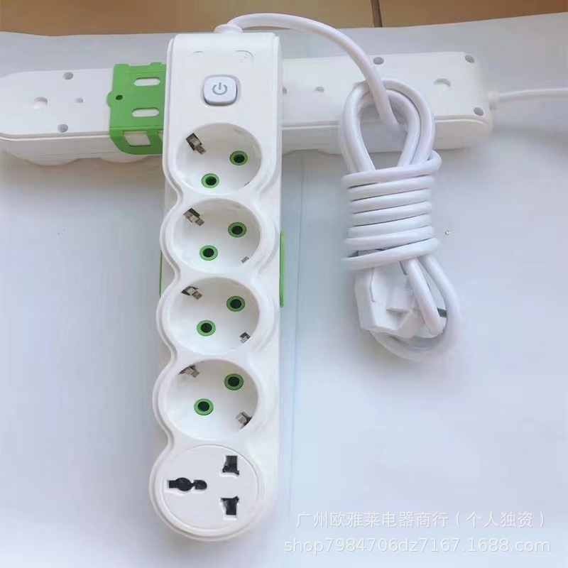 Fábrica directa comercio exterior 5 enchufes europeos con enchufe de alimentación USB en el Medio Oriente Asia Central Tailandia placa de enchufe