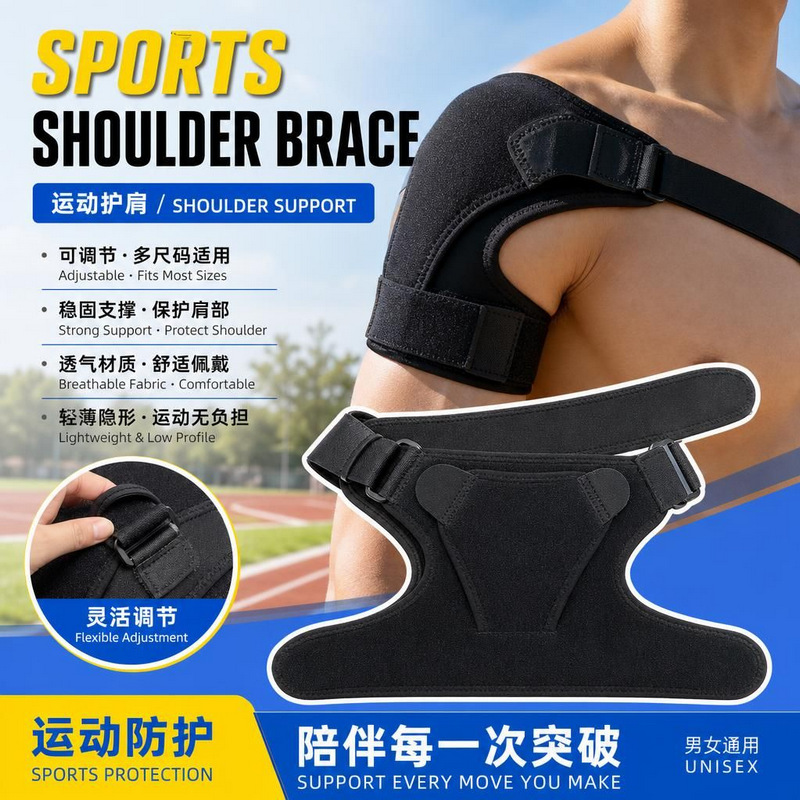 Adjustable Sports Shoulder Brace for Men and Women, Pressure Support to Prevent Strains, Wholesale Pressure Shoulder Brace