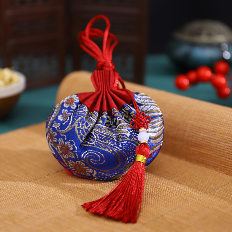 Dragon Boat Festival bolsita estilo antiguo bolsa de loto accesorios Hanfu adornos bolsa vacía embalaje Halter portátil coche colgando aromaterapia repelente de mosquitos