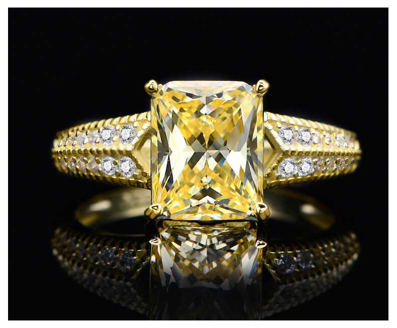 Fashion Geometric Sterling Silver Inlay Zircon Rings 1 Piece