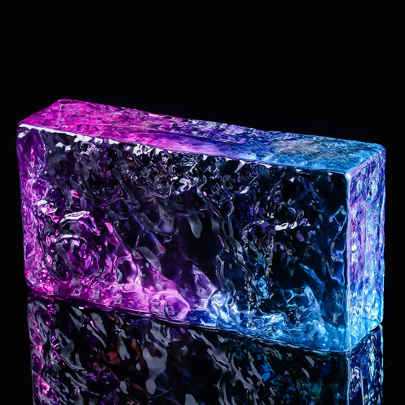 Transparente de doble cara ladrillo de cristal ladrillo de burbuja cuadrada puerta de entrada pared de mampostería ladrillo de cristal sólido ladrillo de cristal ladrillo de vidrio