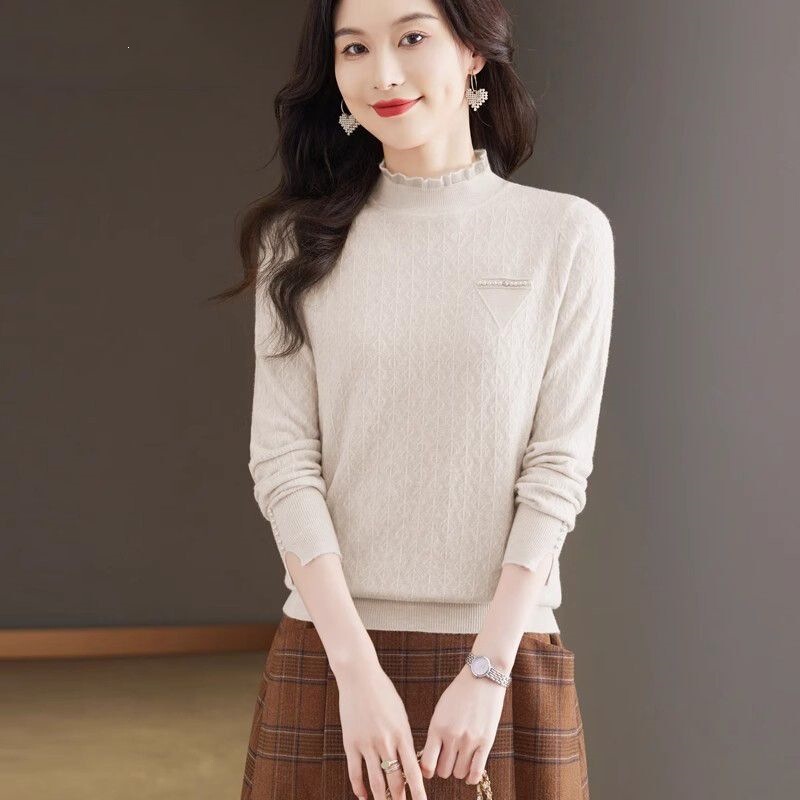 Women's Thick Sweater with Inner Layer, 2026 Autumn and Winter New Stylish Half-Turtleneck Knit Long-Sleeve Top Women's Thick Sweater with Inner Layer, 2026 Autumn and Winter New Stylish Half-Turtleneck Knit Long-Sleeve Top