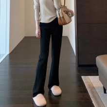 春不晚◆显腿长～加绒加厚小黑裤高腰显瘦马体裤微喇裤女秋冬新款