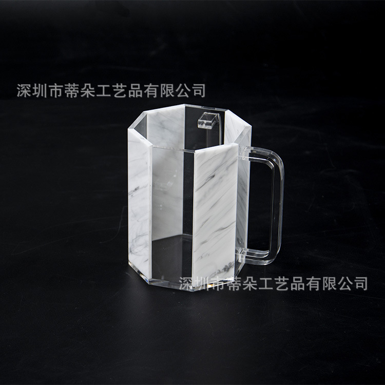 八边形大理石亚克力洗手杯-05