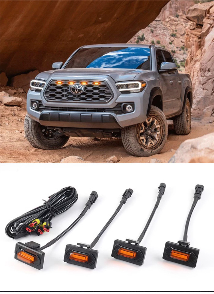 Off-road vehicle small yellow light Tacoma middle net light TACOMA TRD sports version middle net grille small yellow light