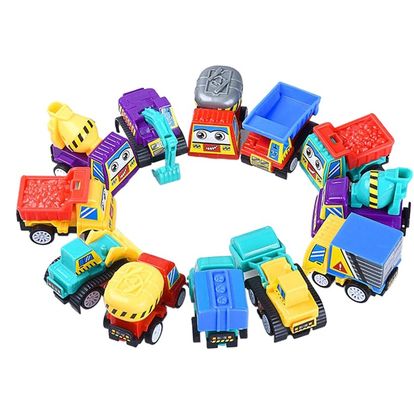 Cpc Certified Children's Toy Car Pull-Back Cartoon Engineering Vehicle Fire Truck Gift Doll Machine 3 Mini 6 Years Old
