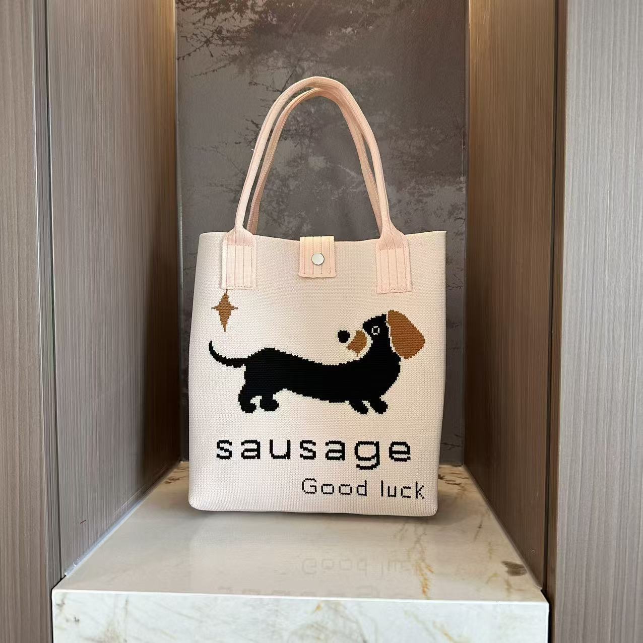 Catuones lindas bolsas de punto bolsas de almacenamiento de viaje pequeño portátil hombro único oblicuo bolsas de teléfono móvil bolsas de mano de mujer versátiles